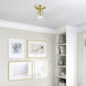 Montgomery 1 Light 5 inch Satin Brass Semi-Flush Ceiling Light, Petite