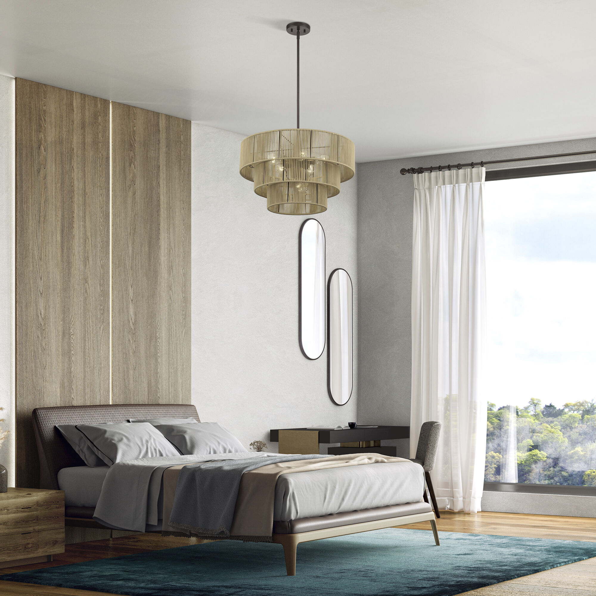 Acordia 6 Light 23 inch English Bronze Pendant Chandelier Ceiling Light