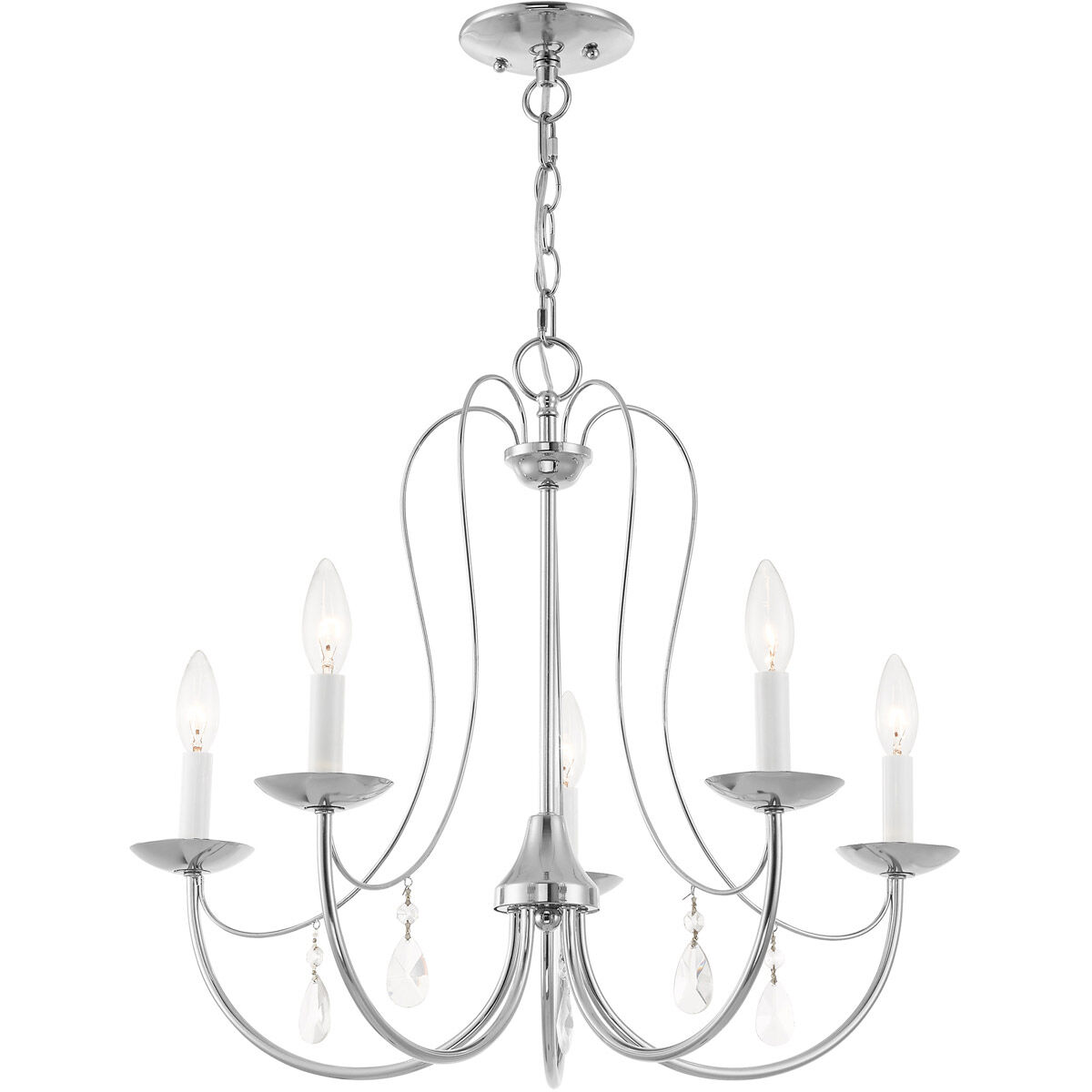 Mirabella 5 Light 24 inch Polished Chrome Chandelier Ceiling Light