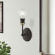 Lansdale 1 Light 5 inch Bronze with Antique Brass Accents Vanity Sconce Wall Light