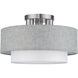 Brookmeade 3 Light 15 inch Brushed Nickel Semi-Flush Ceiling Light