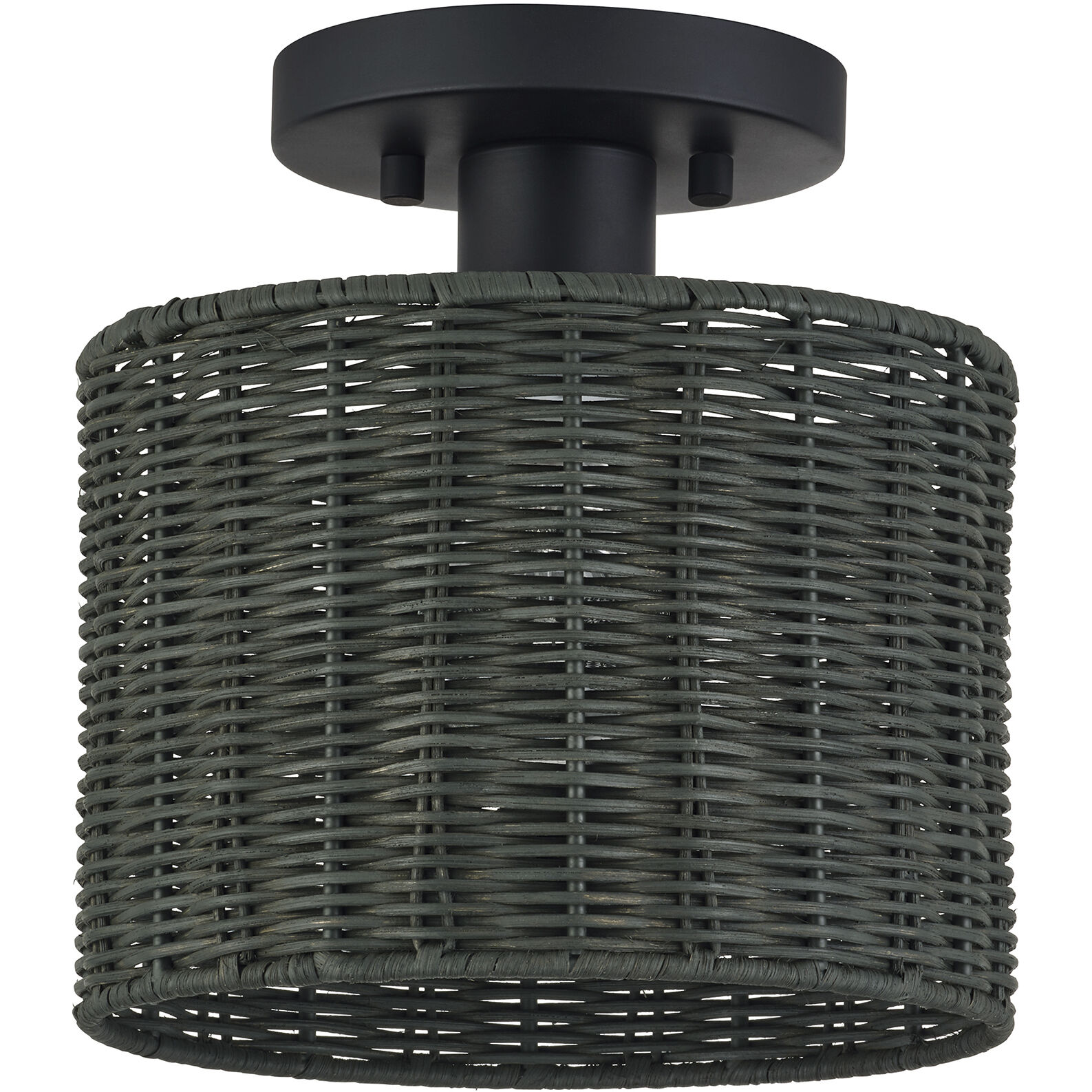 Weavington 1 Light 8.5 inch Black Semi Flush Mount Ceiling Light, Small