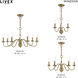Windsor 5 Light 24 inch Antique Brass Chandelier Ceiling Light