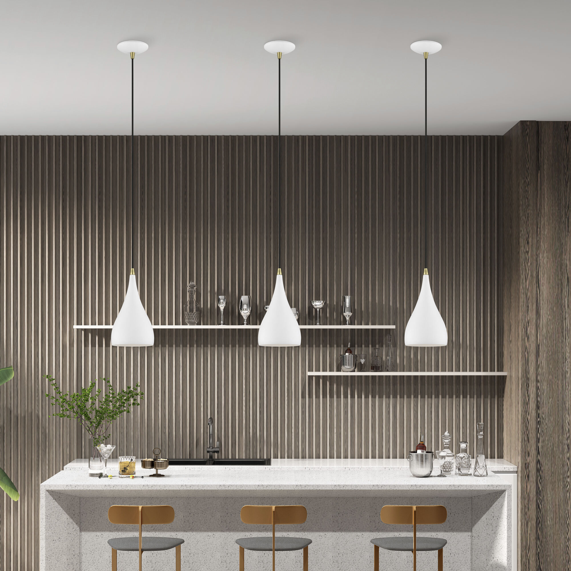 Amador 1 Light 6.25 inch Textured White with Antique Brass Accents Mini Pendant Ceiling Light