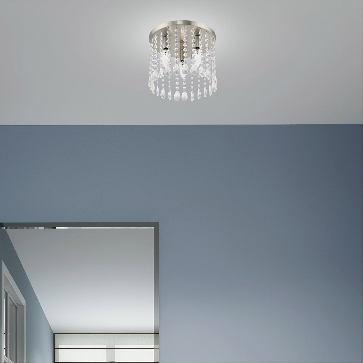 Elizabeth 3 Light 11 inch Brushed Nickel Flush Mount Ceiling Light