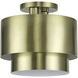Zolana 2 Light 12 inch Antique Brass Medium Semi-Flush Ceiling Light, Medium