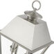 Wentworth 2 Light 18 inch Brushed Nickel Outdoor Post Top Lantern, Medium