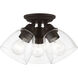 Montgomery 3 Light 14 inch Bronze Semi-Flush Ceiling Light