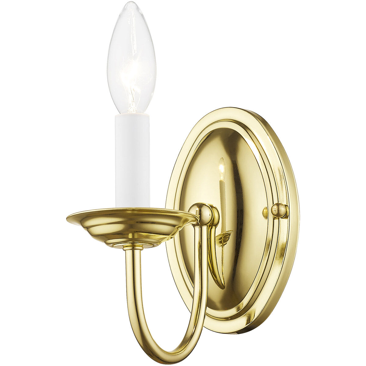 Home Basics 1 Light 4 inch Polished Brass Wall Sconce Wall Light
