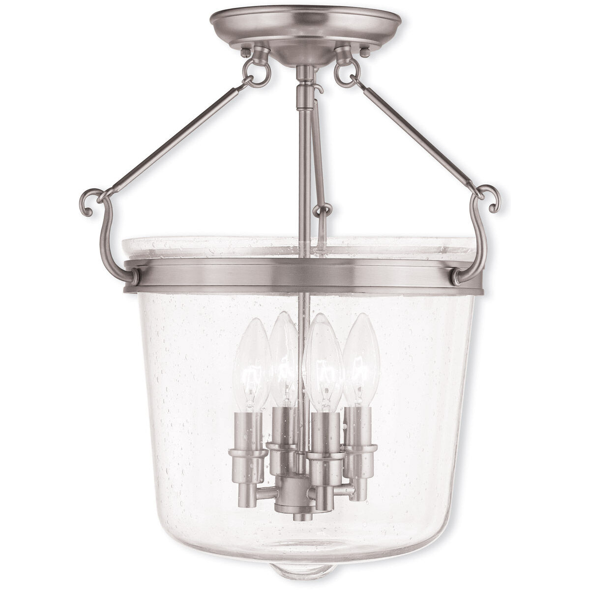 Winchester 4 Light 14.25 inch Brushed Nickel Semi-Flush Mount Ceiling Light