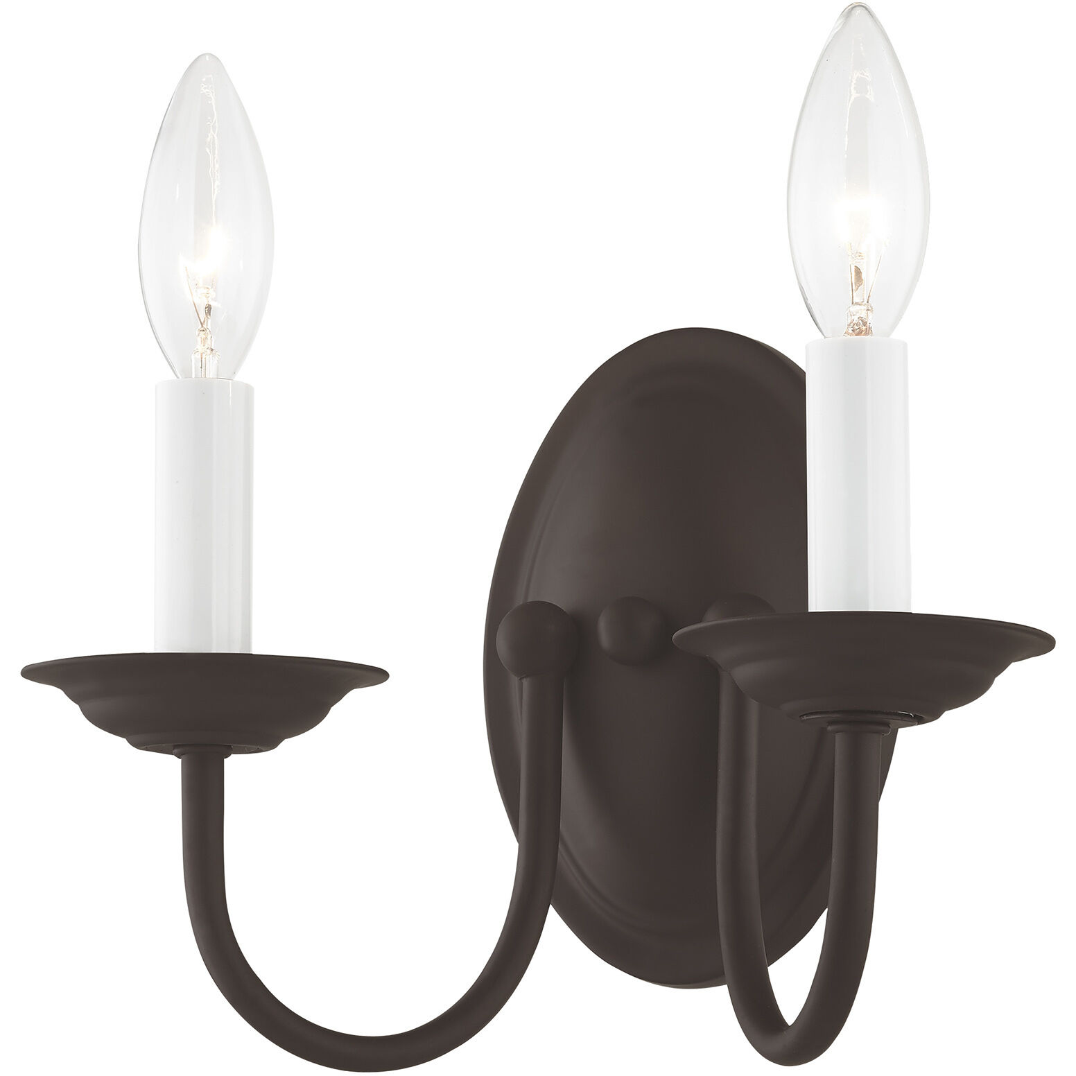 Home Basics 2 Light 10 inch Bronze Wall Sconce Wall Light