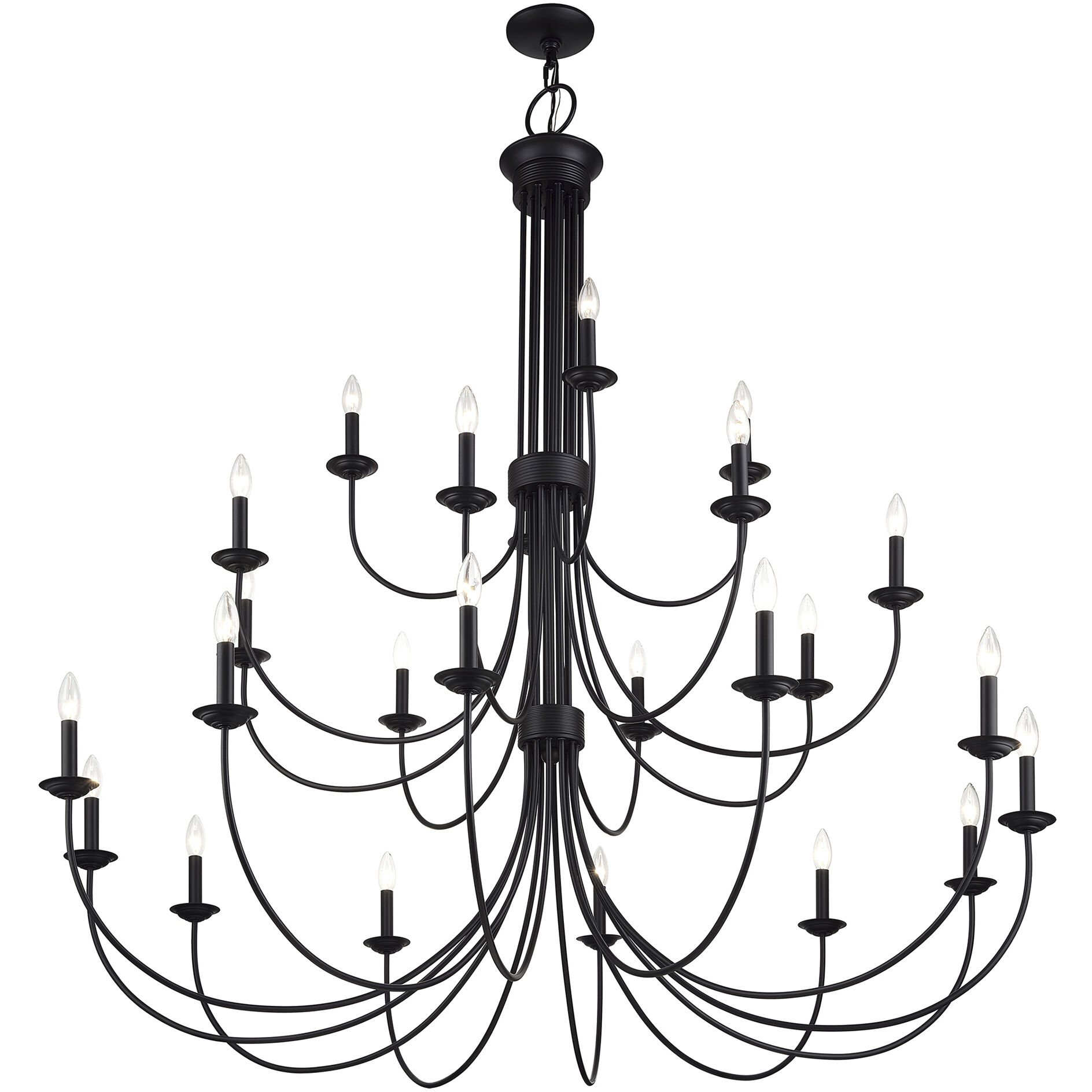 Estate 24 Light 60 inch Black Foyer Chandelier Ceiling Light