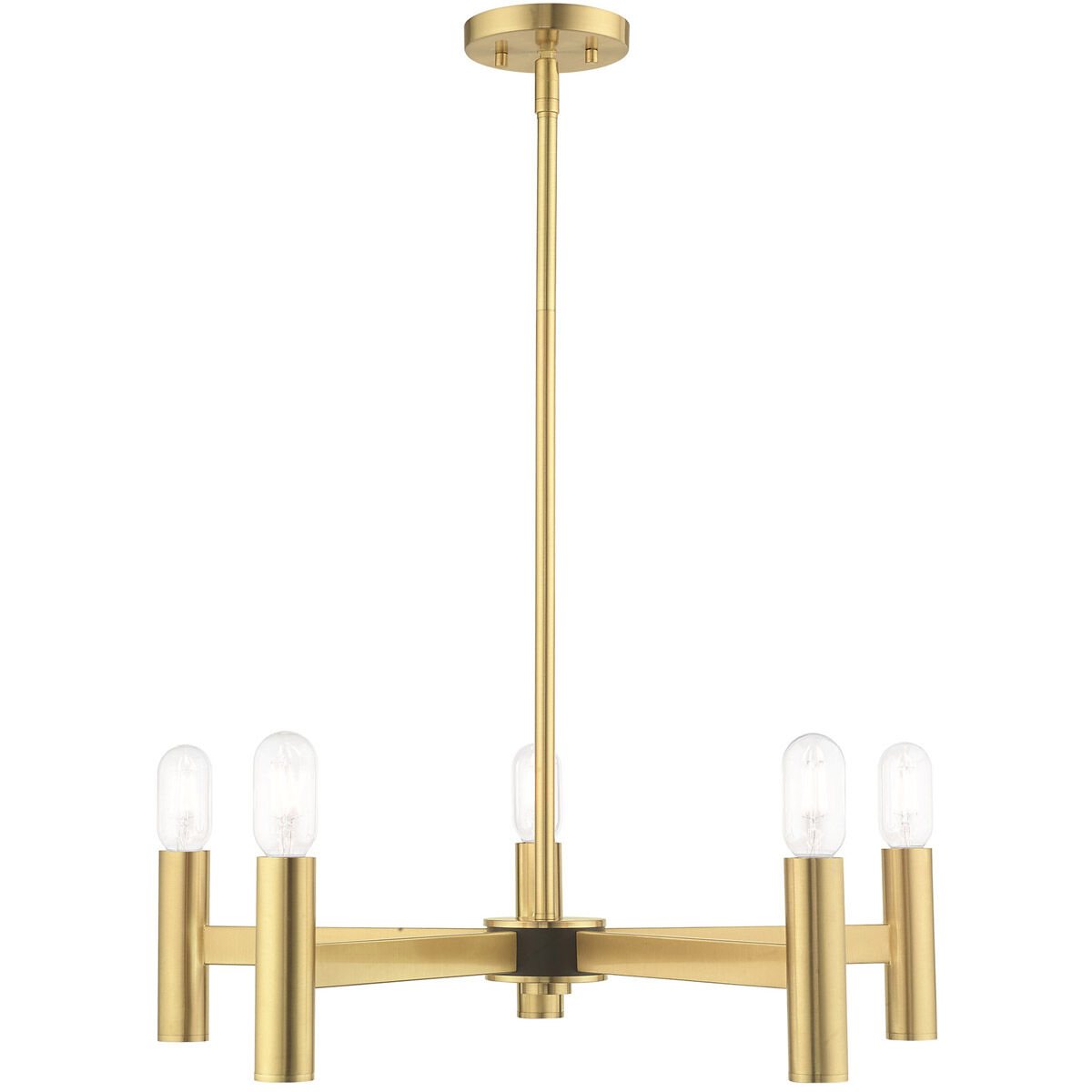 Copenhagen 5 Light 25 inch Satin Brass Chandelier Ceiling Light