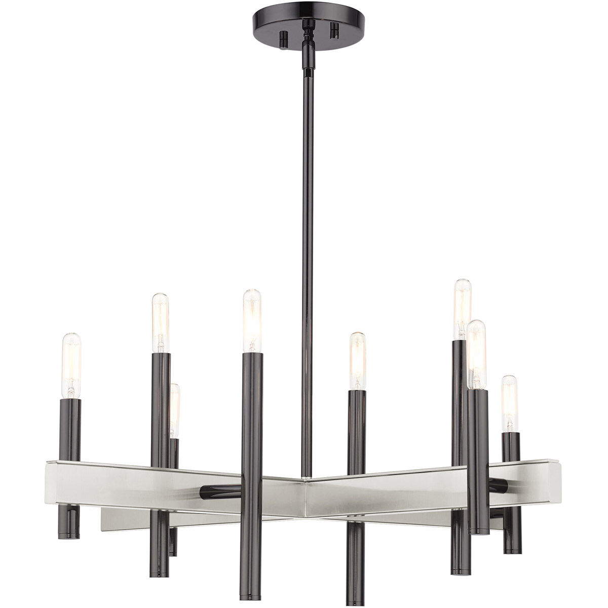 Denmark 8 Light 28 inch Black Chrome Chandelier Ceiling Light