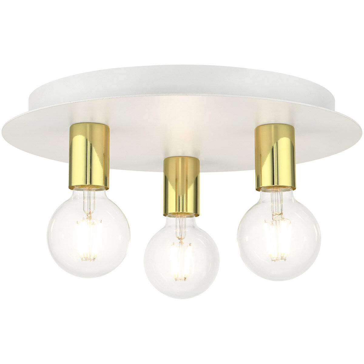 Hillview 3 Light 14 inch White Flush Mount Ceiling Light
