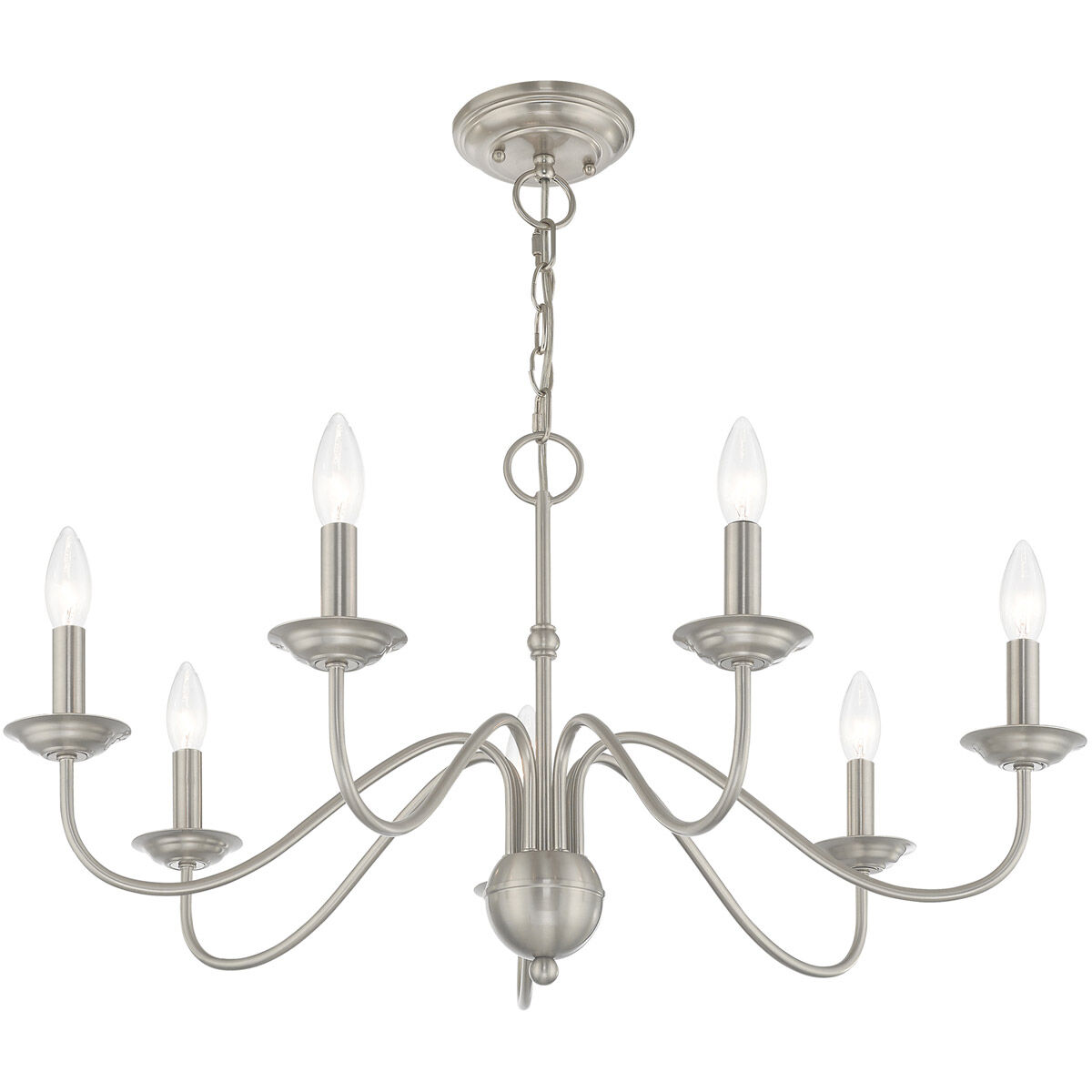Windsor 7 Light 28 inch Brushed Nickel Chandelier Ceiling Light
