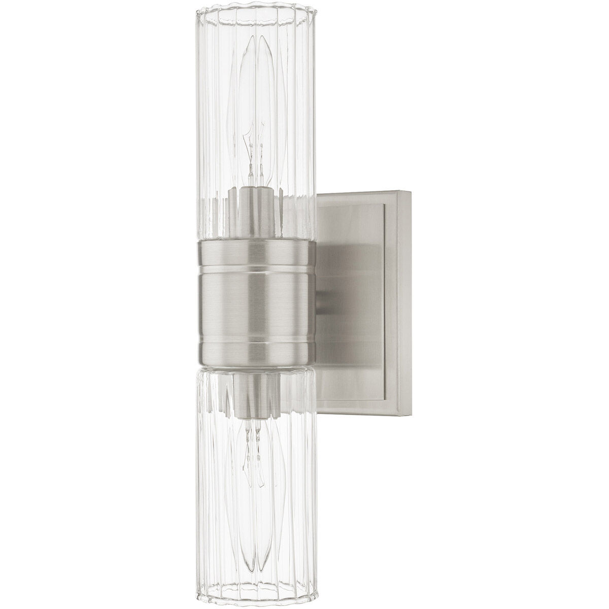 Midtown 2 Light 12 inch Brushed Nickel Bath Vanity Wall Light