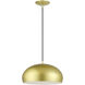 Domma 1 Light 14 inch Soft Gold with Polished Brass Accents Pendant Ceiling Light