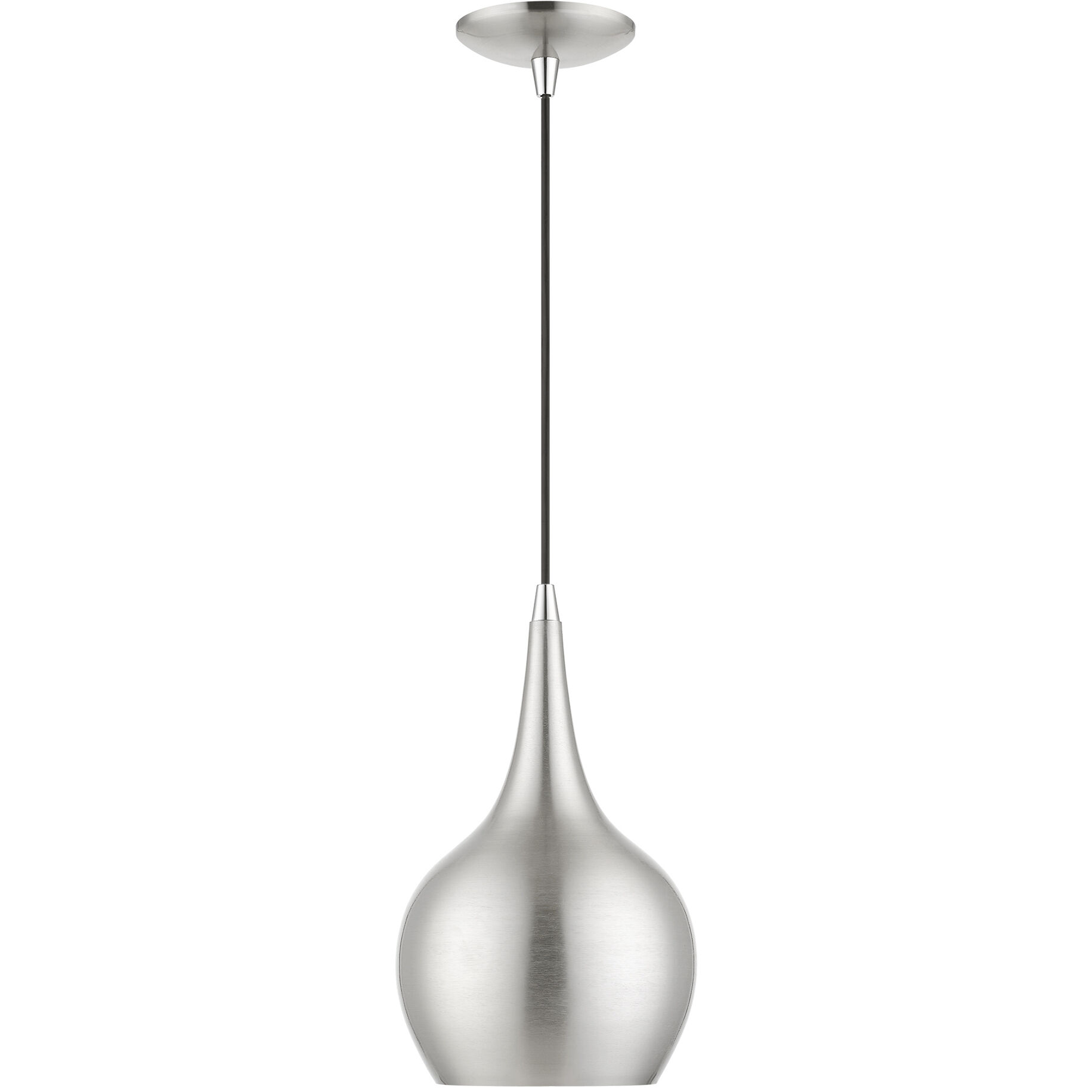 Andes 1 Light 7.75 inch Brushed Nickel with Polished Chrome Accents Mini Pendant Ceiling Light