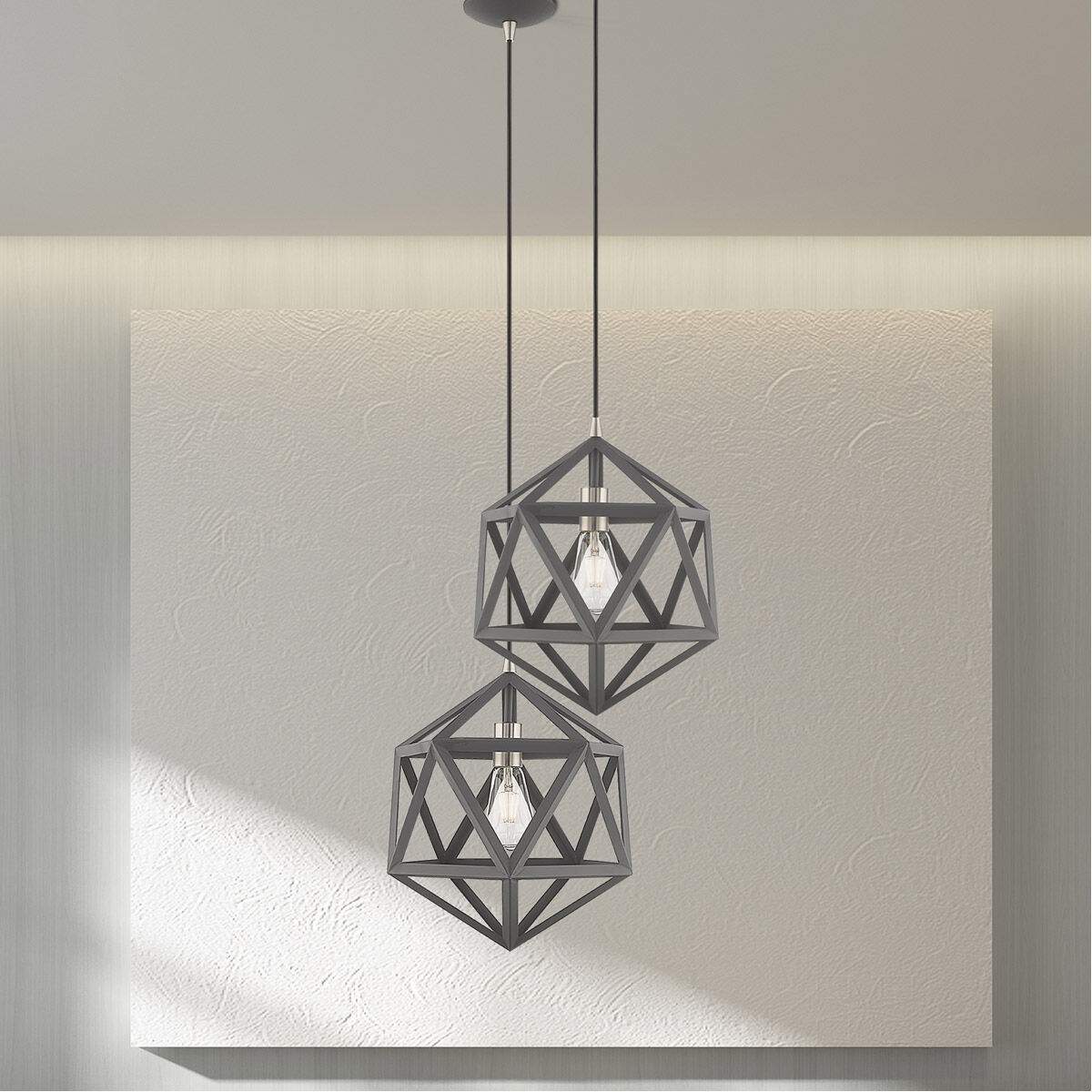 Geometric 1 Light 13 inch Scandinavian Gray Mini Pendant Ceiling Light