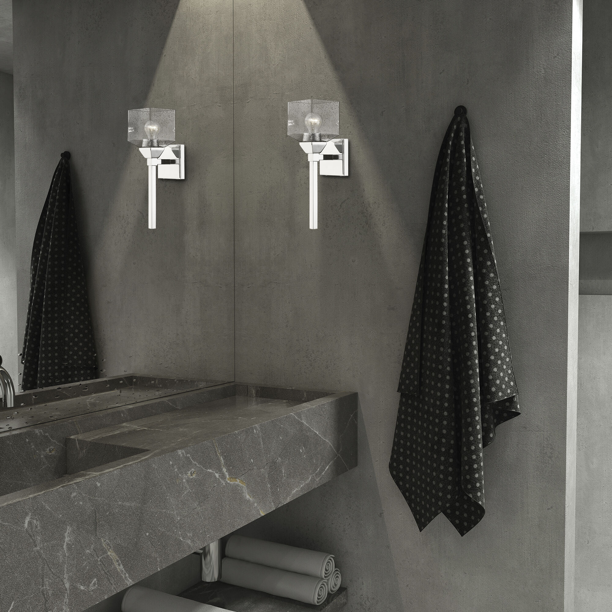 Aragon 1 Light 5 inch Polished Chrome Vanity Sconce Wall Light