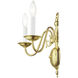 Williamsburgh 2 Light 13 inch Polished Brass Wall Sconce Wall Light