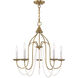 Alessia 5 Light 24 inch Antique Brass Chandelier Ceiling Light