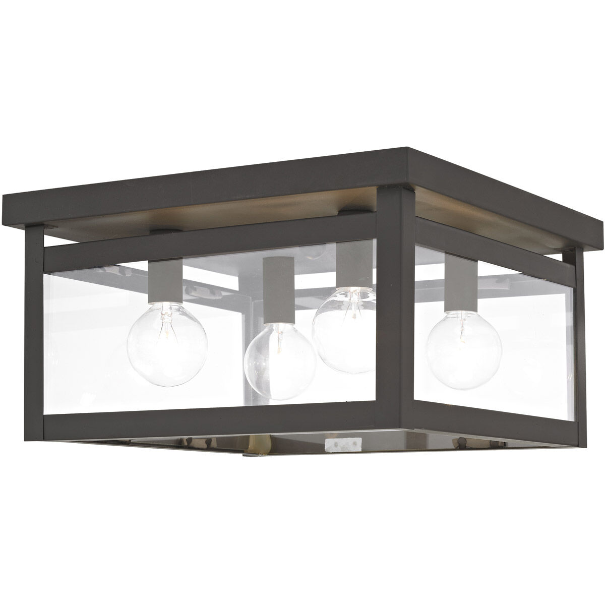 Milford 4 Light 11 inch Bronze Flush Mount Ceiling Light