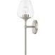 Willow 1 Light 6 inch Brushed Nickel Vanity Sconce Wall Light