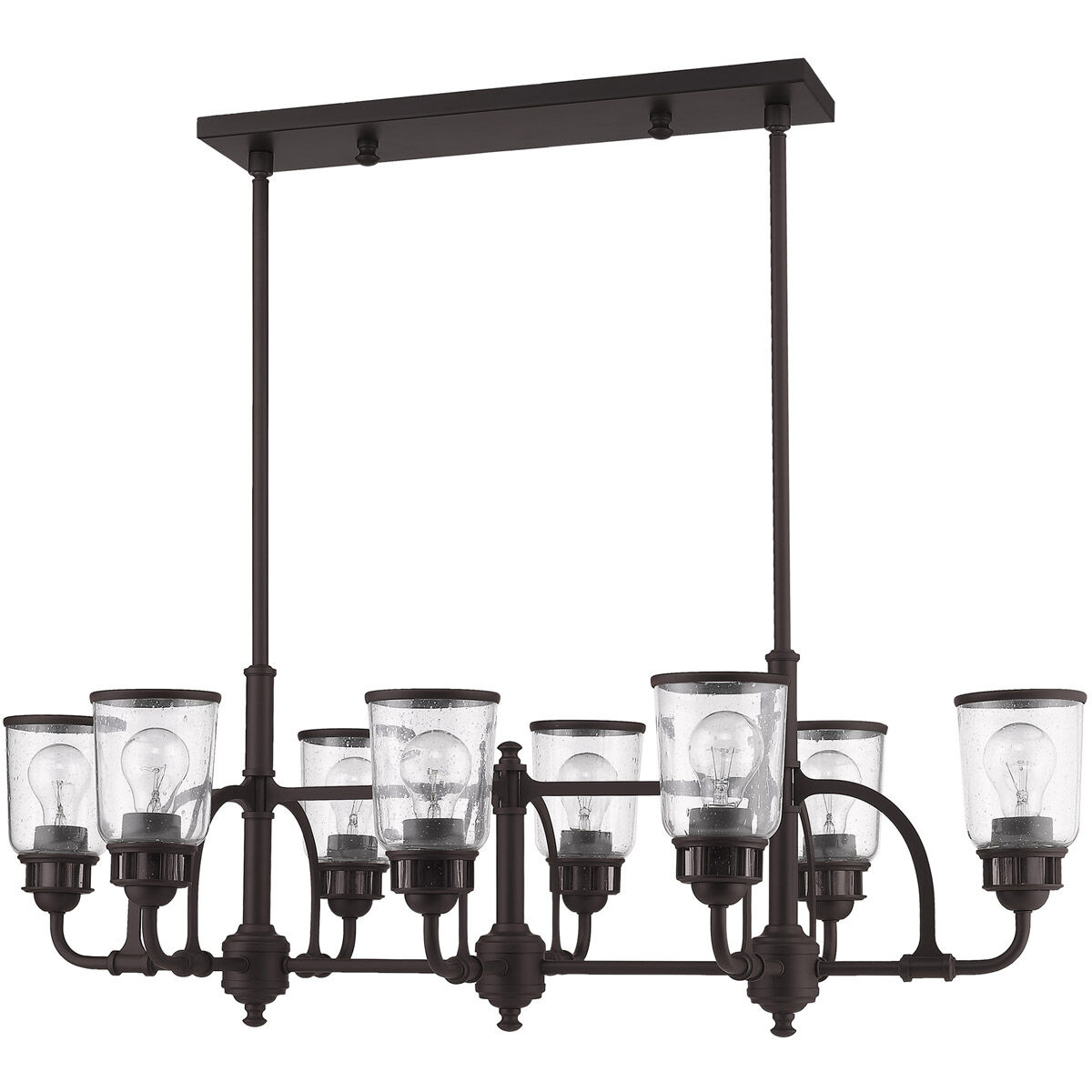 Lawrenceville 8 Light 40 inch Bronze Linear Chandelier Ceiling Light