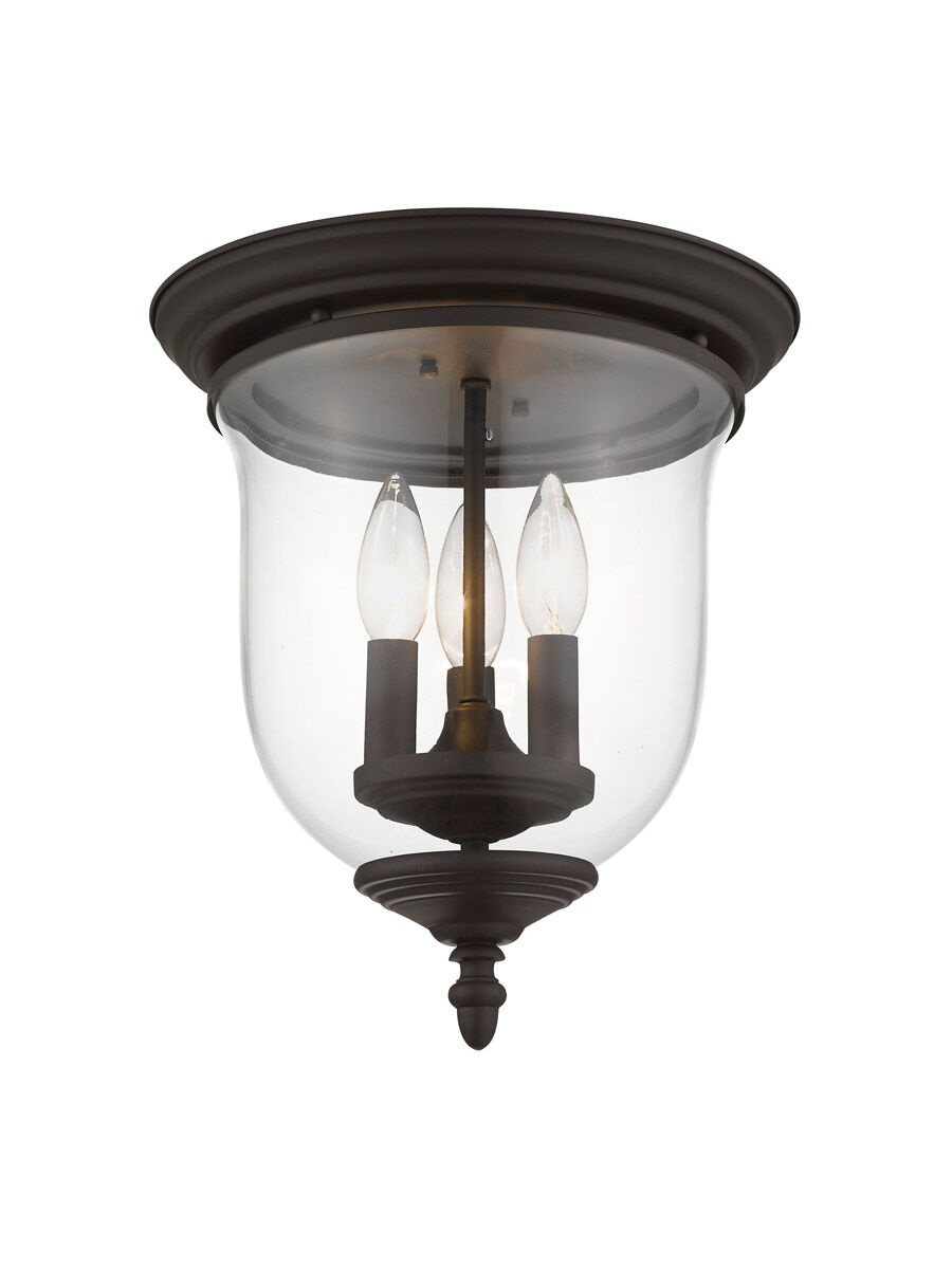 Legacy 3 Light 12 inch Bronze Flush Mount Ceiling Light