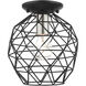 Geometrix 1 Light 8 inch Black Flush Mount Ceiling Light