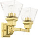 Mission 2 Light 15 inch Polished Brass Vanity Sconce Wall Light