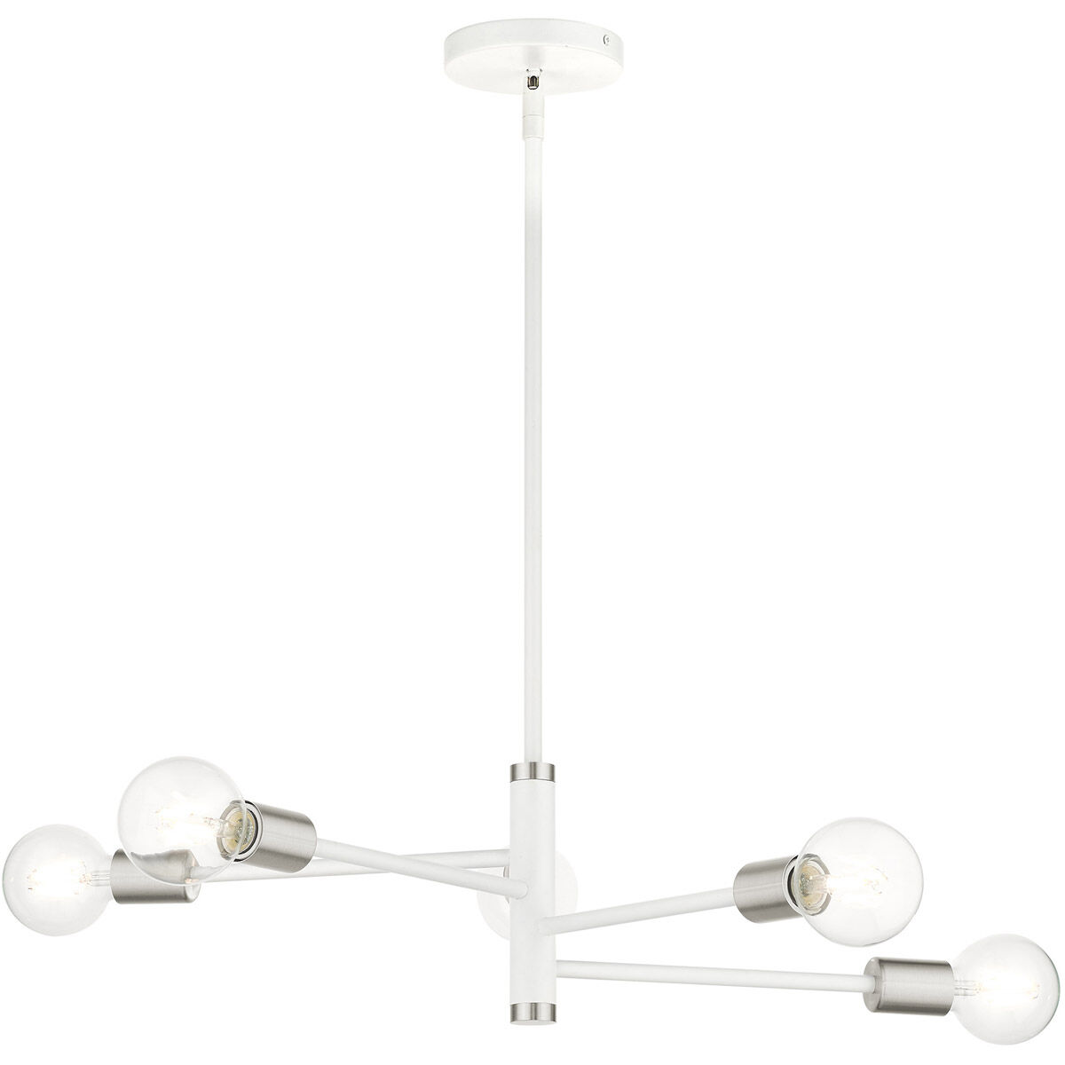 Bannister 5 Light 24 inch White Chandelier Ceiling Light