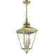 Adams 3 Light 10.63 inch Antique Brass with Brushed Nickel Finish Cluster Outdoor Large Pendant Lantern Ceiling Light
