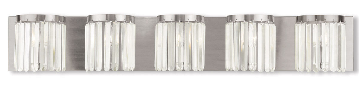 Ashton 5 Light 43 inch Brushed Nickel ADA Bath Vanity Wall Light