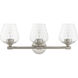 Willow 3 Light 23 inch Brushed Nickel Vanity Sconce Wall Light