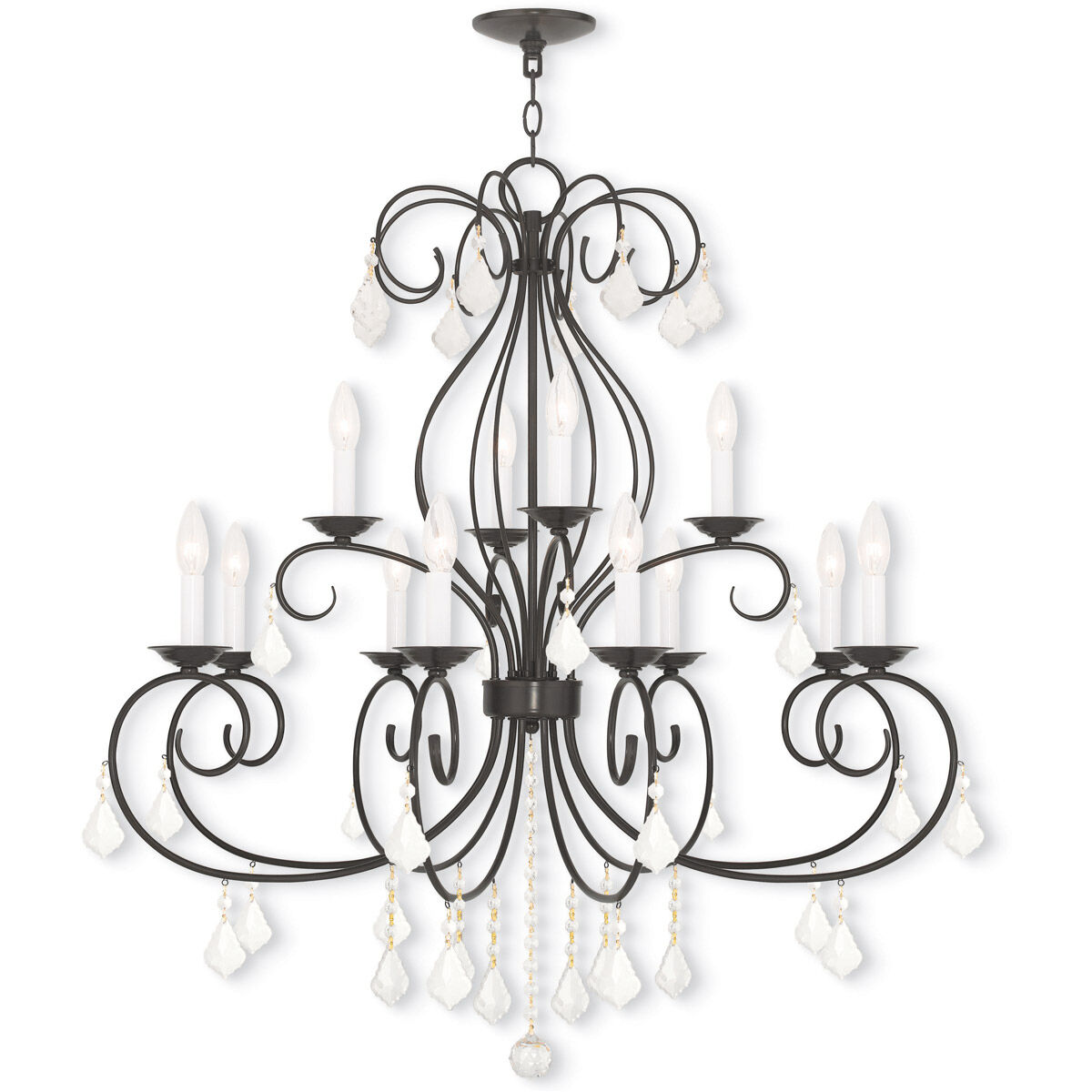 Donatella 12 Light 34.63 inch English Bronze Chandelier Ceiling Light
