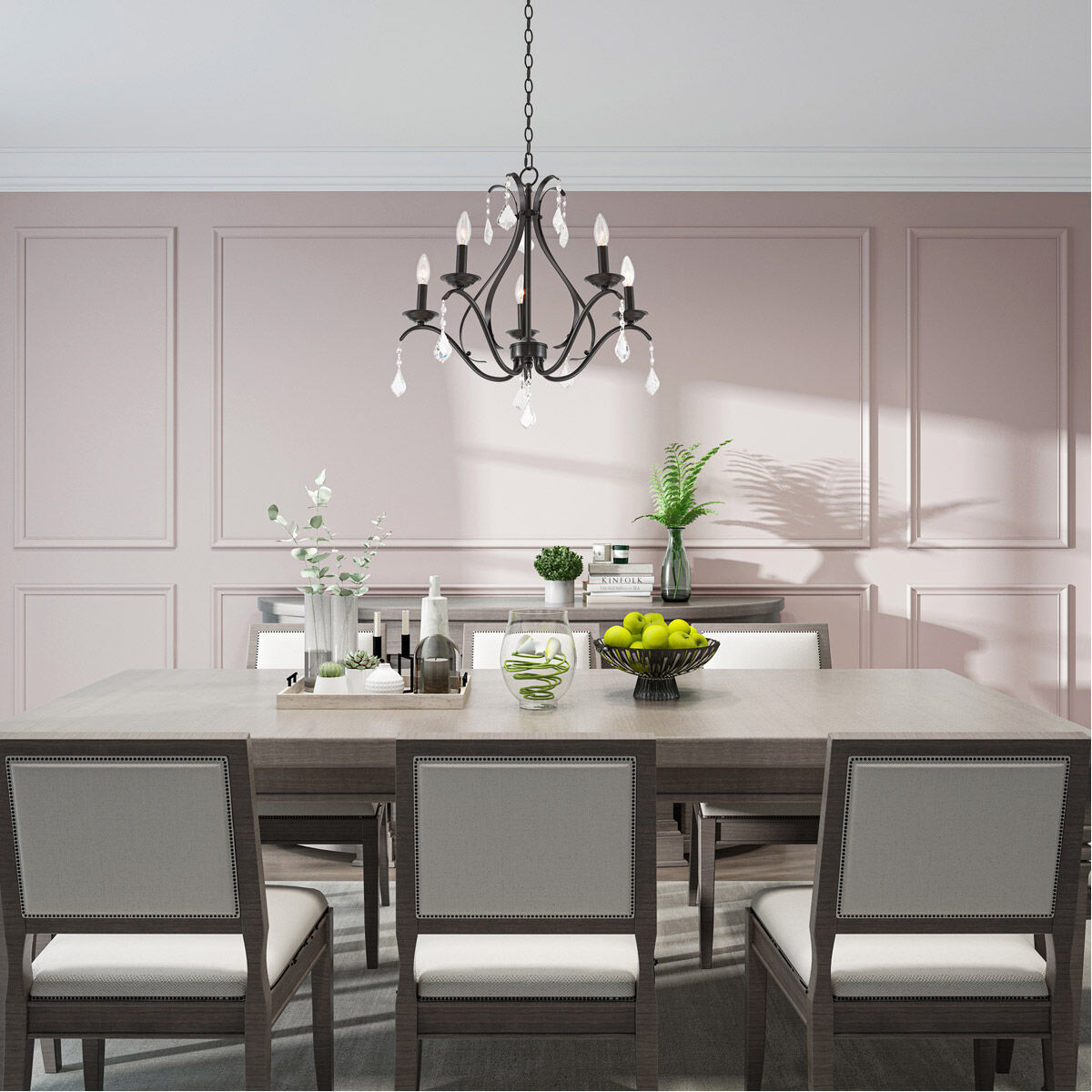 Caterina 5 Light 24 inch English Bronze Chandelier Ceiling Light