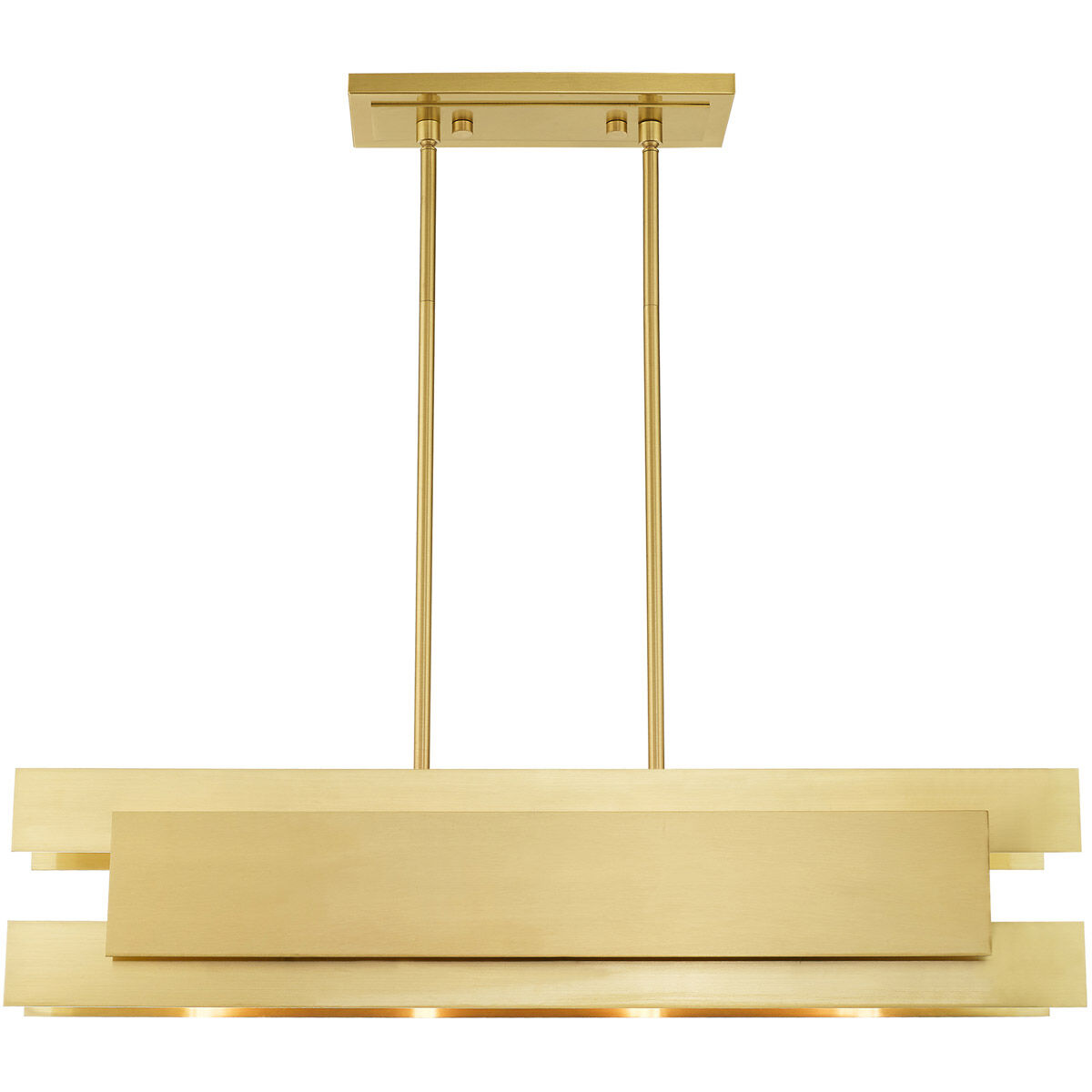 Varick 4 Light 36 inch Satin Brass Linear Chandelier Ceiling Light