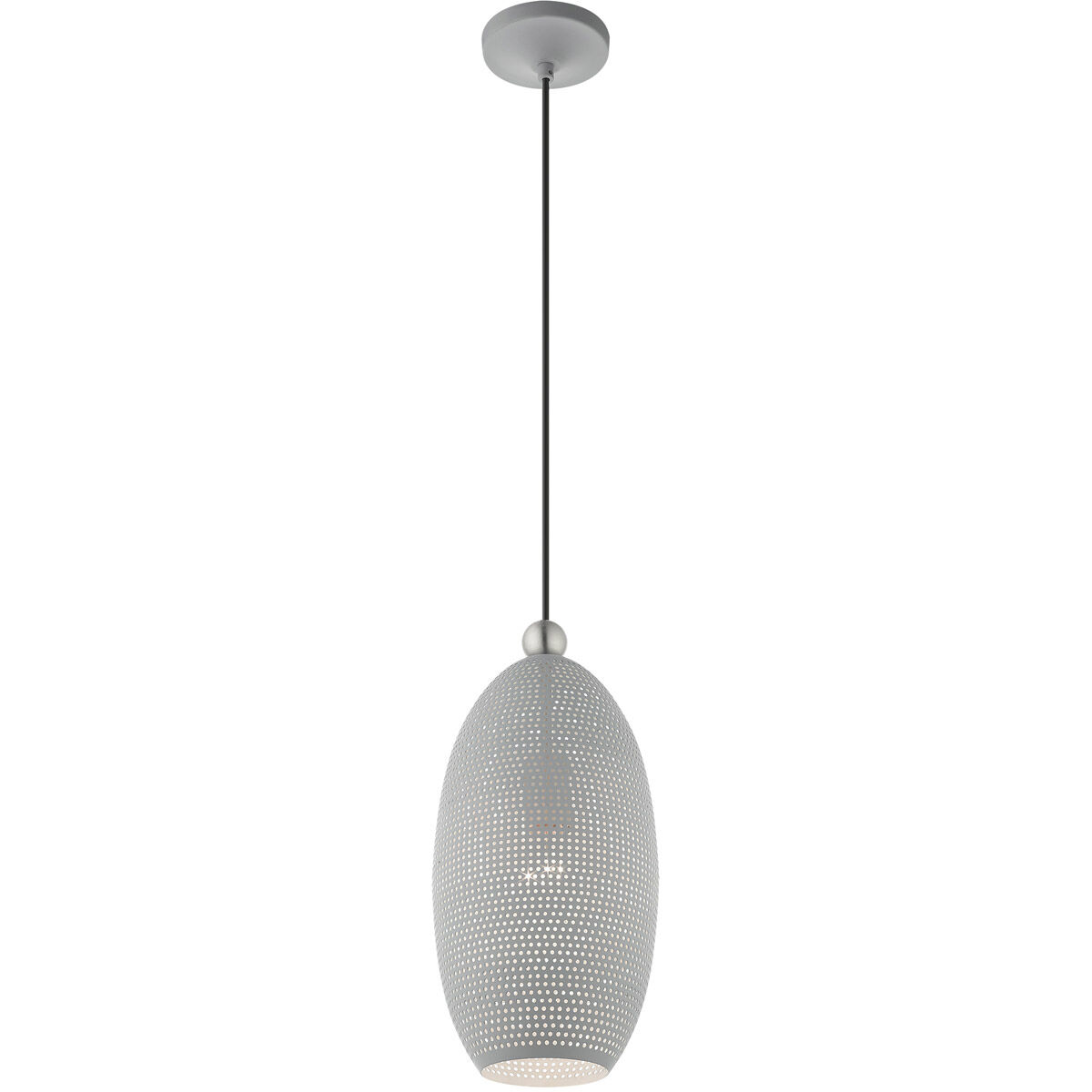 Dublin 1 Light 7 inch Nordic Gray with Brushed Nickel Accents Pendant Ceiling Light