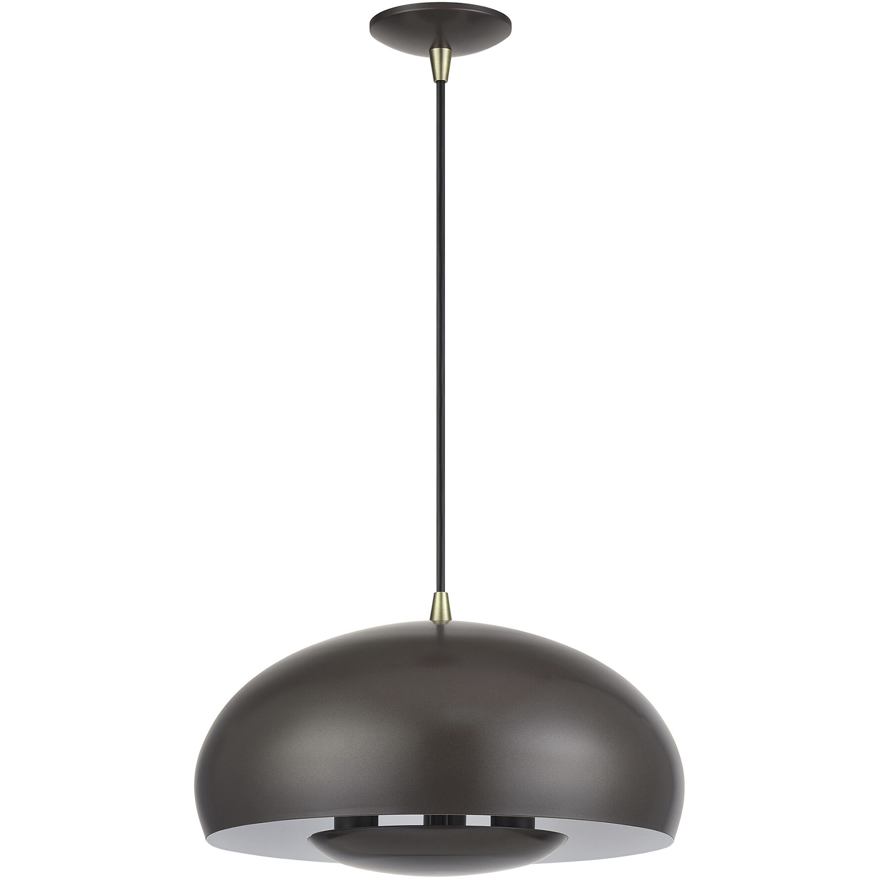 Domma 3 Light 17 inch English Bronze with Antique Brass Accents Pendant Ceiling Light