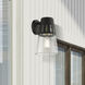 Covington 1 Light 7 inch Black with Soft Gold Finish Accents Outdoor Medium Wall Lantern Wall Light, Medium