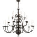 Williamsburgh 20 Light 36 inch Bronze Chandelier Ceiling Light