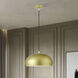 Domma 1 Light 14 inch Soft Gold with Polished Brass Accents Pendant Ceiling Light