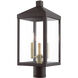 Nyack 3 Light 19.5 inch Bronze with Antique Brass Cluser Outdoor Post Top Lantern