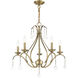 Caterina 5 Light 24 inch Antique Brass with Clear Crystals Chandelier Ceiling Light