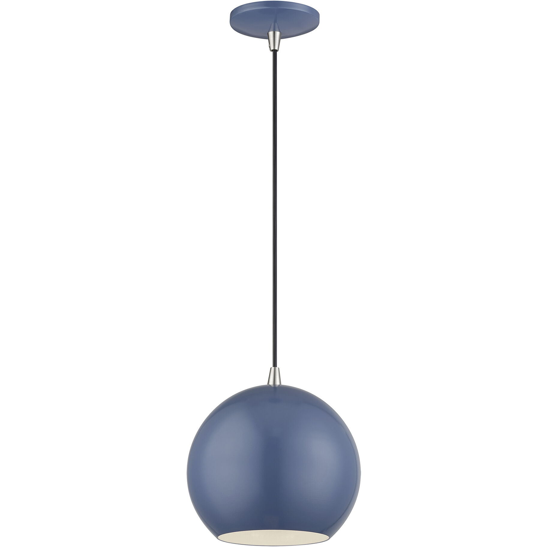 Kuppola 9.25 inch Ocean Blue with Brushed Nickel Accents Pendant Ceiling Light, Globe