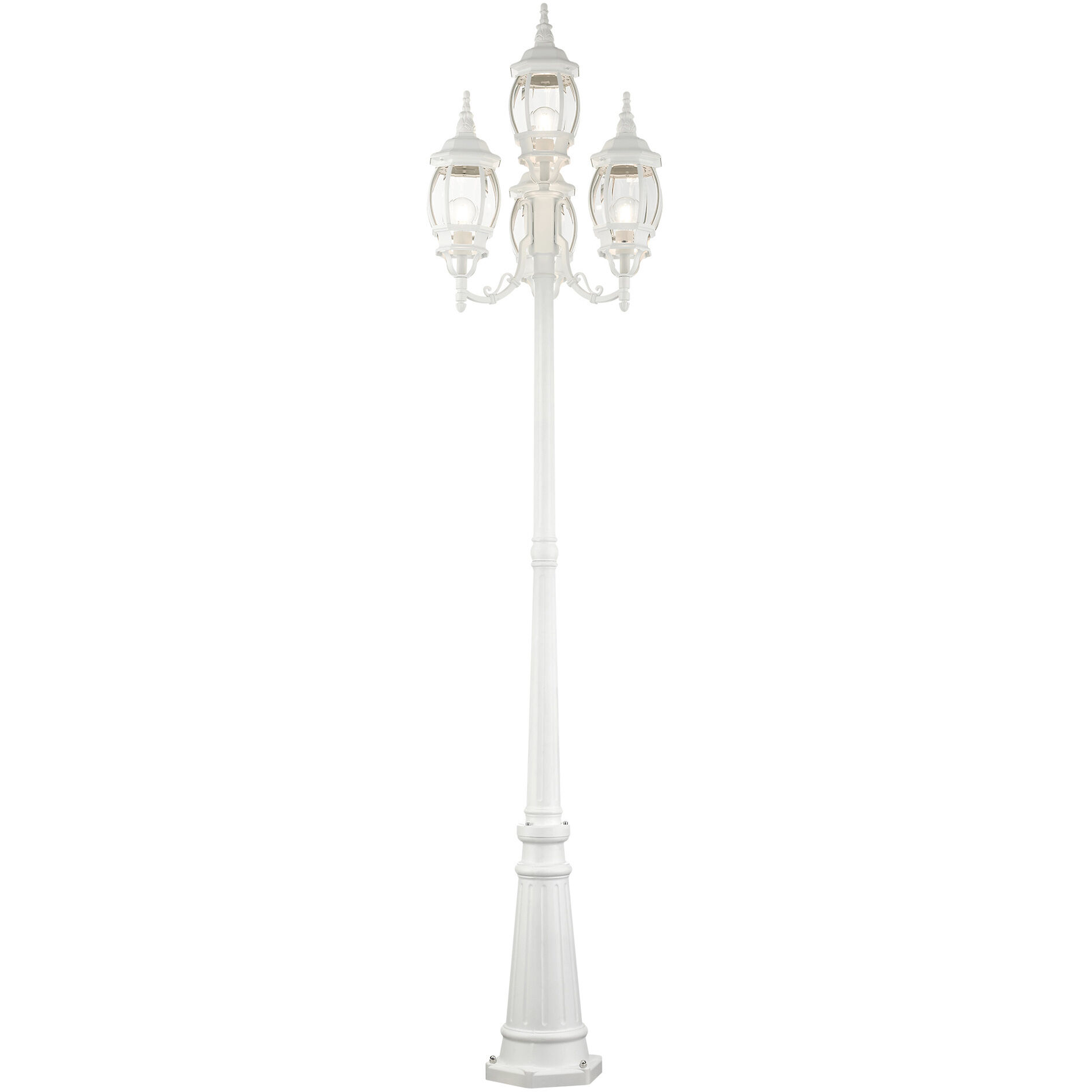 Frontenac 4 Light 93 inch Textured White Outdoor Post Light