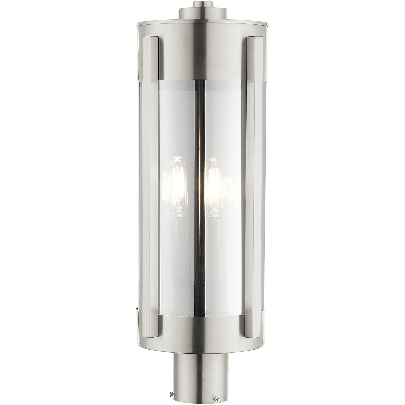 Sheridan 3 Light 22 inch Brushed Nickel Outdoor Post Top Lantern